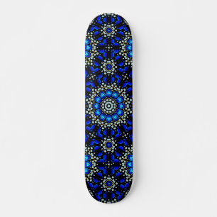 Blaue abstrakte geometrische Mandala-Kunstgestaltu Skateboard
