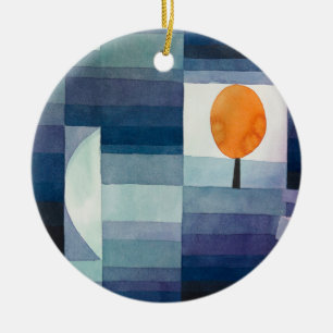 Blaue abstrakte Herbst Paul Klee Aquarell Keramik Ornament