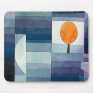 Blaue abstrakte Herbst Paul Klee Aquarell Mousepad