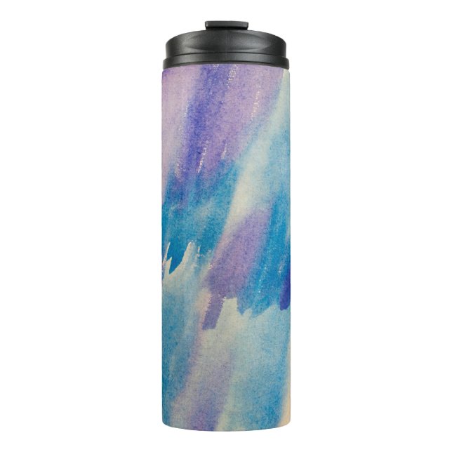Blaue abstrakte Hintergrundabstrakte, Aqua, Art, A Thermosbecher (Vorderseite)