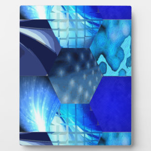Blaue abstrakte Kunst Fotoplatte