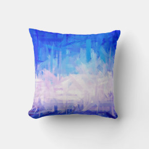 Blaue Abstrakte Kunstmalerei Kissen