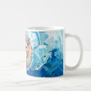 Blaue abstrakte Löwe Kaffeetasse