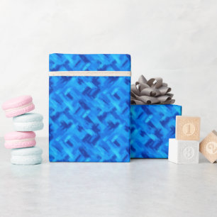 Blaue abstrakte Malerei Geschenkpapier