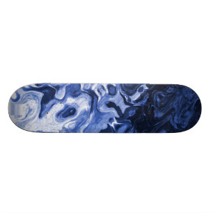 Blaue abstrakte Marmorkunst Skateboard