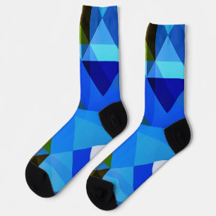 Blaue Abstrakte Raute Geo Shapes Crazy Socken