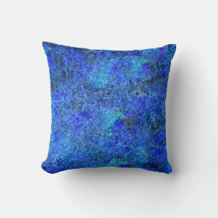 Blaue Abstrakte Steinmalerei - Abstrakte Kunst Kissen