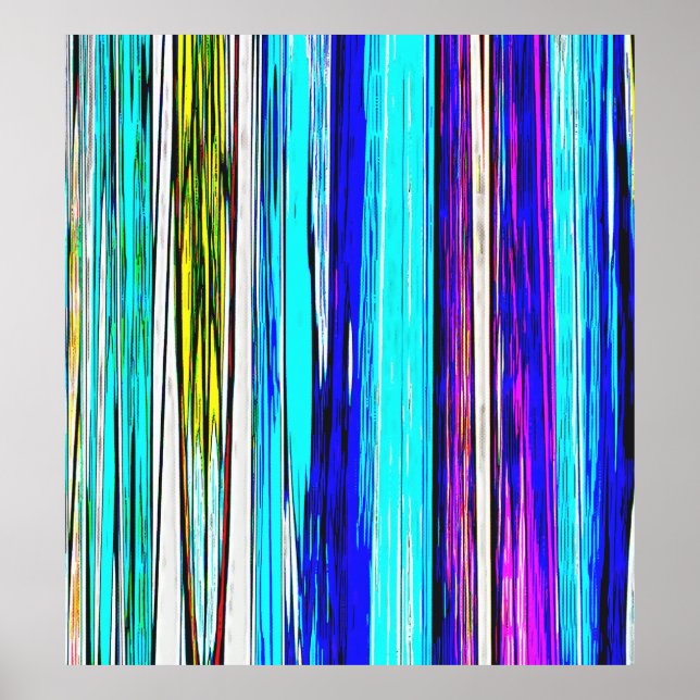 Blaue Abstrakte Streifen 606 Poster (Vorne)