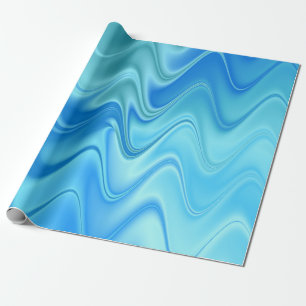 Blaue Abstrakte Wellen Geschenkpapier