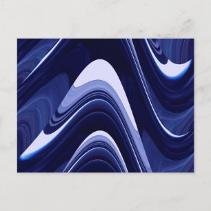 Blaue abstrakte zeitgenössische moderne Kunst Postkarte