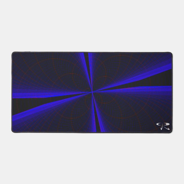 Blaue Accent Geometric Clover Leaf Maus Pad Mat Schreibtischunterlage (Vorderseite)