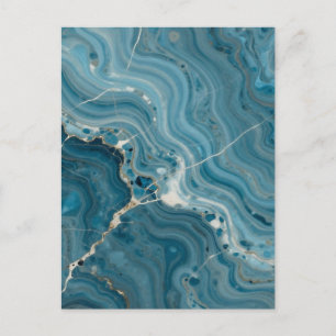 Blaue Achat-Goldader-Marmor Postkarte