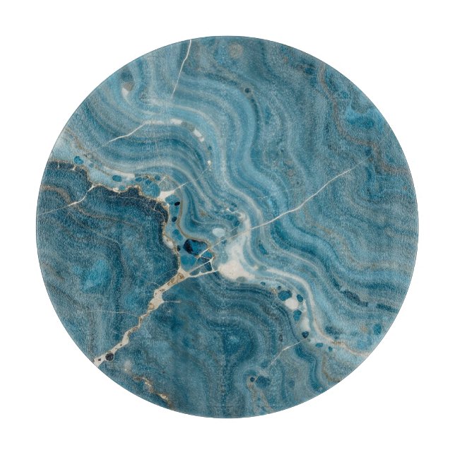 Blaue Achat-Goldader-Marmor Schneidebrett (Vorderseite)
