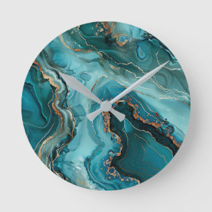 Blaue Achat-Wanduhr Runde Wanduhr