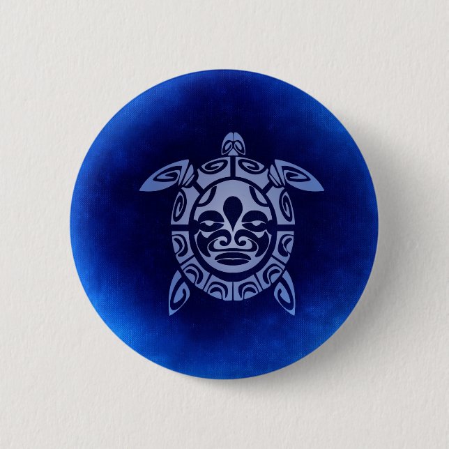 Blaue afrikanische Stammes- Button (Vorderseite)