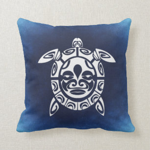 Blaue afrikanische Stammes- Kissen