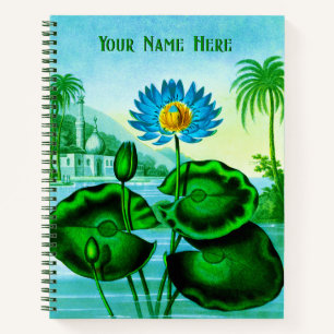 Blaue ägyptische Wasserlilie / Lotus-Tagebuch  Notizbuch