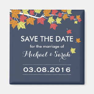 Blaue Ahornschicht Hochzeit im Herbst Magnet