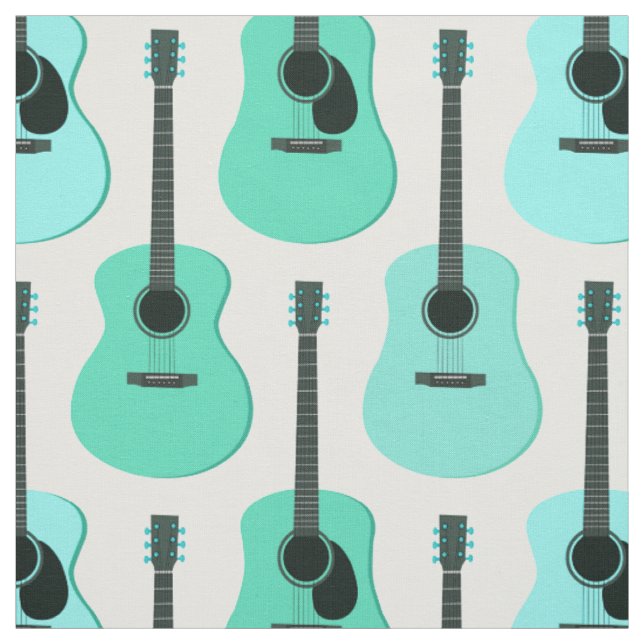 Blaue Akustikgitarren Muster Stoff (Muster)