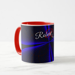 Blaue Akzent-Kleeblatt-Geometrie-Kaffeetasse Tasse