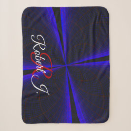 Blaue Akzent-Kleeblatt-Geometrie-Sherpa-Decke Sherpadecke
