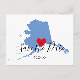Blaue Alaska-Karte Save the Date Form Postkarte