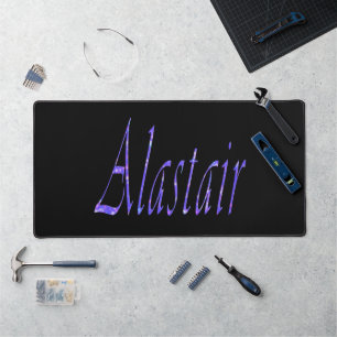 Blaue Alastair Name, Schreibtischunterlage