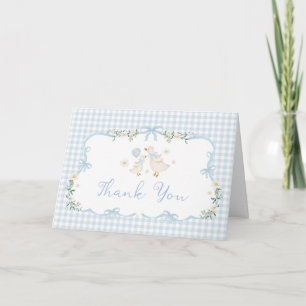 Blaue Alberne Gans Jungen Baby Shower Dankeskarte