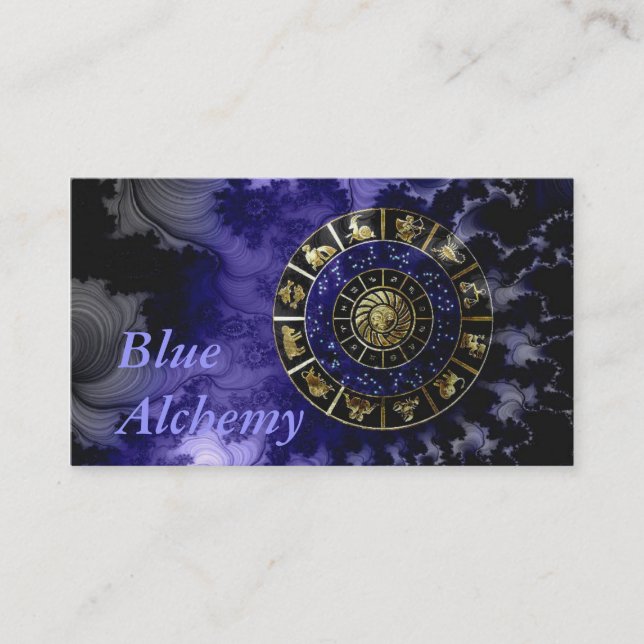 Blaue Alchimie-Astrologie-Visitenkarte Visitenkarte (Vorderseite)