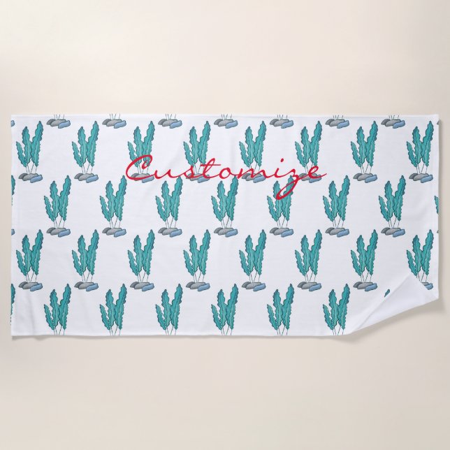 Blaue Algen Thunder_Cove Strandtuch (Vorderseite)