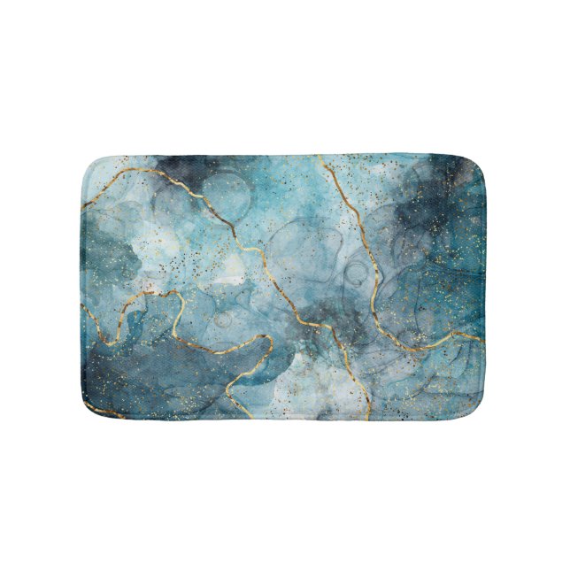 Blaue Alkoholtinte  Badematte (Vorderseite)