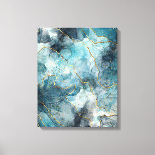 Blaue Alkoholtinte Leinwanddruck
