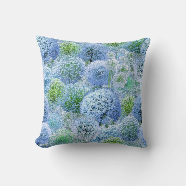 Blaue Alliums Kissen (Vorderseite)
