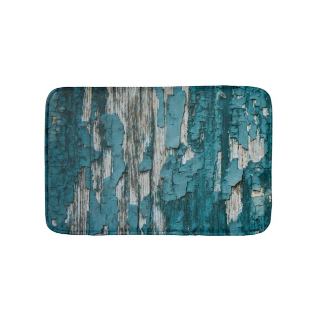 Blaue alte Schalen-Farben-hölzerne Badematte (Vorderseite)