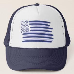Blaue amerikanische Sterne Streifen Typ, die Truckerkappe