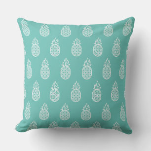 Blaue Ananas auf Türkis Kissen