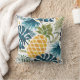 Blaue Ananas-Palmen-Blätter Blattweiß Kissen (Blanket)