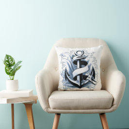 Blaue Anchor Kissen
