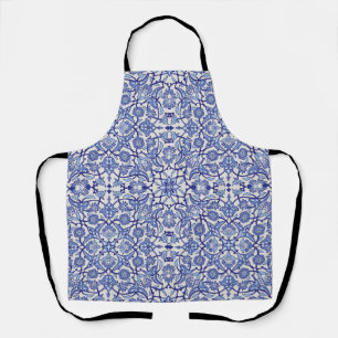 blaue andalusische marokkanische Blumen Mosaik Schürze