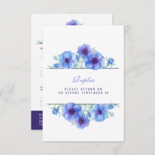 Blaue Anemone Blumenhochzeit QR Antwort UAWG