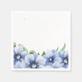 Blaue Anemone und Eukalyptus Wedding Serviette