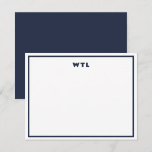 Blaue Anfangsbuchstaben Monogramm Moderne Korrespo Einladung