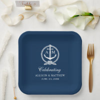 Blaue Ankerhochzeit der Nautik