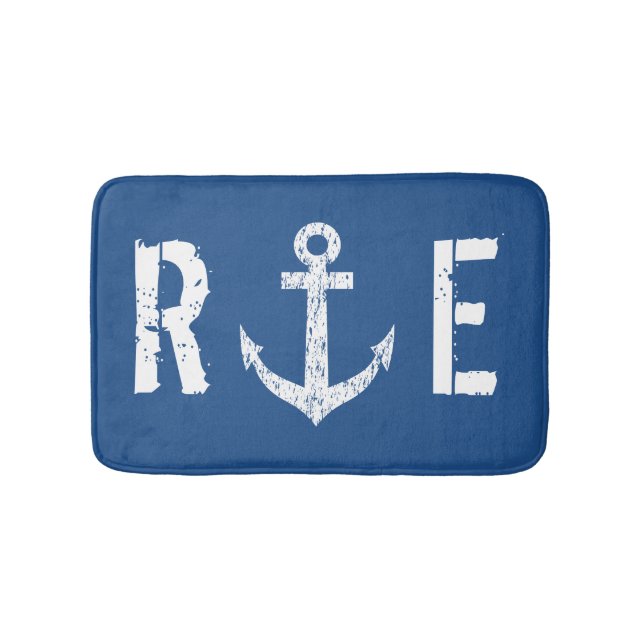 Blaue Ankermatte für die Nautische Marine Badematte (Vorderseite)