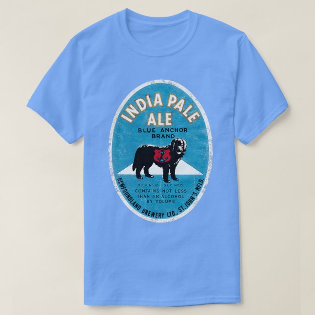 Blaue Ankerplakette für Neufundland T-Shirt (Design vorne)