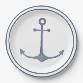 Blaue Ankerplatte Party Pappteller