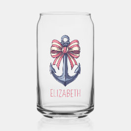 Blaue Ankerstange mit rotem und weißem Streifen Dosenglas