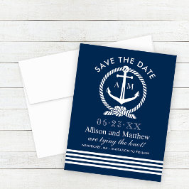 Blaue Ankerstreifen für die Nautische Marine Hochz Save The Date