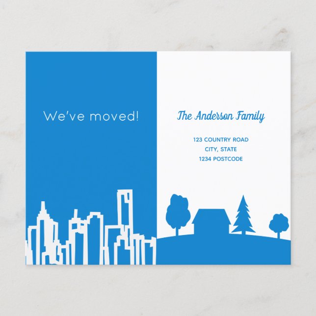 Blaue Ankündigung der Haushaltsstadt (Vorderseite)