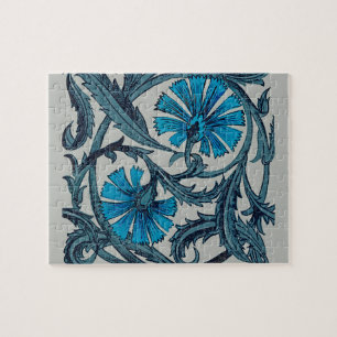 Blaue antike Blumenkunst rustikale Fliesendekorati